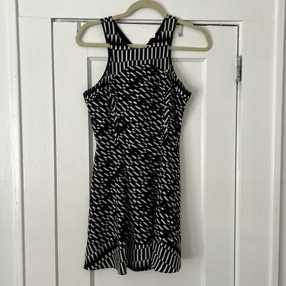Parker black and white cocktail dress size S
